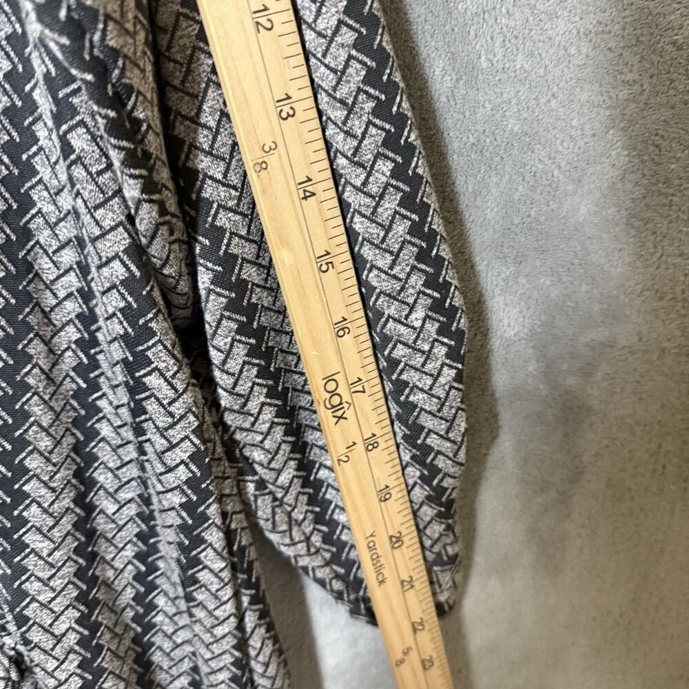 Ali Miles Tunic XL Herringbone Artsy Lagenlook 3/4 Ruched Sleeve Top Pocket Gray - Picture 6 of 10